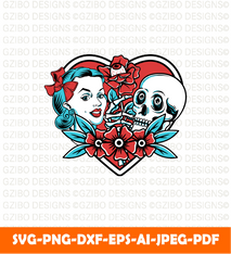 Skull love couple gives roses woman vintage vector illustration