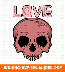 Skull love illustration tshirt jacket hoodie can be used stickers etc