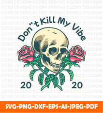 Skull rose illustration savage love svg