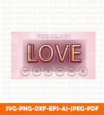 Retro style love edit text effect editable font style SVG,  Valentine Svg, Valentine text Svg, Love text Svg, Font Svg, Cut File for Cricut, Silhouette, Digital Download Handwritten Fonts, Farmhouse Fonts, Fonts for Crafting