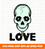 Colorful love skull doodle savage love illustration sticker tattoo poster tshirt design etc