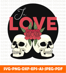 Skulls roses savge love_2 t shirt design svg illustration