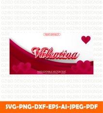 Red white valentina background red valentina editable scalable vector text effect SVG,  Valentine Svg, Valentine text Svg, Love text Svg, Font Svg, Cut File for Cricut, Silhouette, Digital Download Handwritten Fonts, Farmhouse Fonts, Fonts for Crafting
