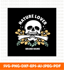 Nature lover skeleton skull hand drawing illustration  SVG,  Savage love Svg,Flower Svg,  Sunflower Svg, Rose SVG,  Floral Svg, Wildflower Svg, Cut File for Cricut, Silhouette, Digital Download