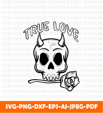 Skull true love illustration vector tshirt jacket hoodie can be used stickers etc