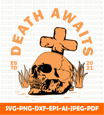 Death awaits with skull vintage_2 t shirt design