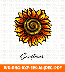 Sunflower hand drawn isolated white background flower svg