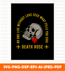 Death rose t shirt design retro vintage savage love