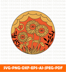 Sun flower illustration t shirt design sticker merch etc typography