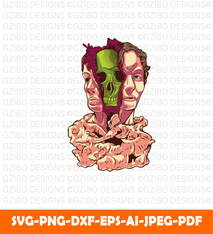 Split face skull illustration SVG,  Savage love Svg,Flower Svg,  Sunflower Svg, Rose SVG,  Floral Svg, Wildflower Svg, Cut File for Cricut, Silhouette, Digital Download