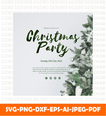 Creative christmas party cover template christmas gifts greeting card svg,png - GZIBO
