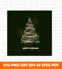 Golden christmas tree light with splash merry christmas happy new year svg png - GZIBO