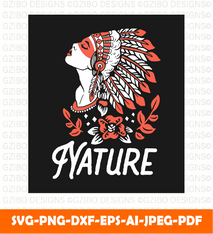 Indian apache nature woman_2 tshirt design