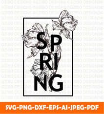 Inscription spring background with hand drawn flowers vector illustration savage svg