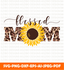Vector illustration mom with sunflower isolated white background svg