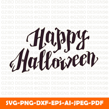 vector flat illustration happy halloween congratulation card SVG,  Modern text Svg,  Font Svg, Cut File for Cricut, Silhouette, Digital Download Handwritten Fonts, Farmhouse Fonts, Fonts for Crafting
