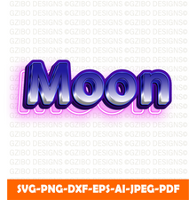 Moon 3d editable text effect blue gradation white modern shadow neon style text Svg, Modern text Svg, Font Svg, Cut File for Cricut, Silhouette, Digital Download Handwritten Fonts, Farmhouse Fonts, Fonts for Crafting