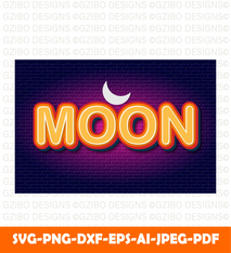 Moon 3d style editable text effect (4) text Svg, Modern text Svg, Font Svg, Cut File for Cricut, Silhouette, Digital Download Handwritten Fonts, Farmhouse Fonts, Fonts for Crafting