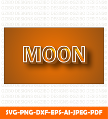 Moon 3d text effect text (5)  Svg, Modern text Svg, Font Svg, Cut File for Cricut, Silhouette, Digital Download Handwritten Fonts, Farmhouse Fonts, Fonts for Crafting