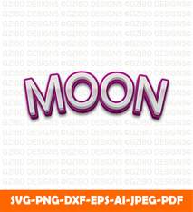 Moon editable text effect (1) text Svg, Modern text Svg, Font Svg, Cut File for Cricut, Silhouette, Digital Download Handwritten Fonts, Farmhouse Fonts, Fonts for Crafting