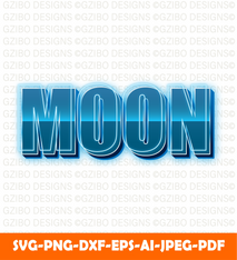 Moon editable text effect 3 dimension emboss retro style text Svg, Modern text Svg, Font Svg, Cut File for Cricut, Silhouette, Digital Download Handwritten Fonts, Farmhouse Fonts, Fonts for Crafting