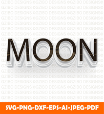 Moon editable text effect modern (3)  trend style text Svg, Modern text Svg, Font Svg, Cut File for Cricut, Silhouette, Digital Download Handwritten Fonts, Farmhouse Fonts, Fonts for Crafting