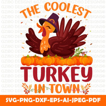 The coolest turkey in town Coolest Turkey in Town Shirt,Boys Thanksgiving,Funny Kids Thanksgiving Shirt, Thankful Shirt,Fall Shirt, Hello Pumpkin,Family Matching Shirt - GZIBO