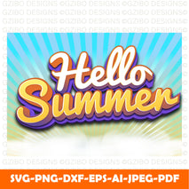 hello summer text effect with gradient cloud background editable text style Modern Font ,Cricut Fonts, Procreate Fonts, Canva Fonts, Branding Font, Handwritten Fonts, Farmhouse Fonts, Fonts for Crafting svg