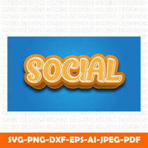 social-3d-text-effect-premium-vector Modern Font , Cricut Fonts, Procreate Fonts,  Branding Font, Handwritten Fonts, Farmhouse Fonts, Fonts for Crafting