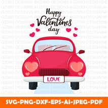 red-car-with-headlights-shape-heart-happy-valentine-s-day-hand-drawn-lettering Valentine Svg Png Bundle Love Story svg