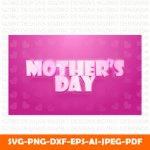 mother-s-day-text-effect-3d Happy Mother's Day Card Mummy / Mom/ With love card Personalized Mothers day Gift