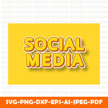 social-media-3d-editable-text-effect-yellow-gradation-orange-style Modern Font , Cricut Fonts, Procreate Fonts,  Branding Font, Handwritten Fonts, Farmhouse Fonts, Fonts for Crafting