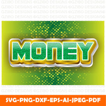 text effect money with 3d golden green editable text style Modern Font ,Cricut Fonts, Procreate Fonts, Canva Fonts, Branding Font