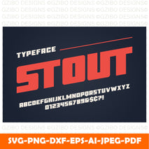 stout heavy display font design alphabet typeface letters Modern Font ,Cricut Fonts, Procreate Fonts, Canva Fonts, Branding Font