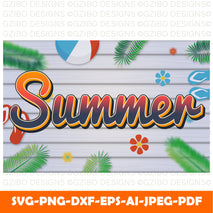 text effect summer gradient style with summer season theme background Modern Font ,Cricut Fonts, Procreate Fonts, Canva Fonts, Branding Font, Handwritten Fonts, Farmhouse Fonts, Fonts for Crafting svg