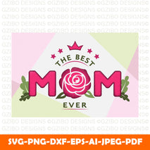 happy-mother-s-day-card-design-with-text-best-mom-ever-with-rose-crown Happy Mother's Day Card Handmade & Personalised Mummy / Mom/ With love card Personalized Mothers day Gift