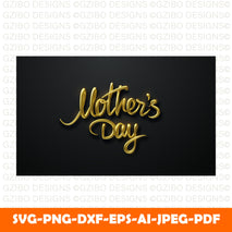 mothers-day-golden-sign-black-background Happy Mother's Day Card Mummy / Mom/ With love card Personalized Mothers day Gift