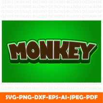 simple text effect type monkey lettering editable free vector Modern Font ,Cricut Fonts, Procreate Fonts, Canva Fonts, Branding Font