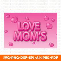 love-mom-text-effect-3-dimension-emboss-modern-style Happy Mother's Day Card  Mummy / Mom/ With love card Personalized Mothers day Gift