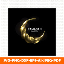 ramadan kareem sign with golden crescent moon Modern Font ,Cricut Fonts, Procreate Fonts, Canva Fonts, Branding Font