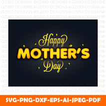 happy-mother-s-day-lettering-with-hearts-black-background Happy Mother's Day Card  Mummy / Mom/ With love card Personalized Mothers day Gift