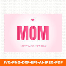 happy-mother-s-day-greeting-card-design-with-love-heart-typography-letter-pink-background Happy Mother's Day Card Handmade & Personalised Mummy / Mom/ With love card Personalized Mothers day Gift