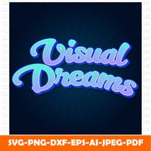 visual dream blue editable text effect style Modern Font ,Cricut Fonts, Procreate Fonts, Canva Fonts, Branding Font svg