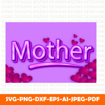 mother-editable-text-effect-3-dimension-emboss-modern-style Happy Mother's Day Card Mummy / Mom/ With love card Personalized Mothers day Gift