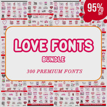 The Perfect Love 300 Fonts Bundle