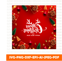 Printable Card - Merry Christmas - Holidays Greetings - Instant DOWNLOAD SVG, PNG - GZIBO