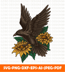Bird flower  illustration ands t shirt design flower svg