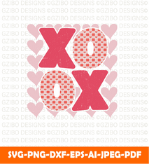Retro valentine day  XOXO clipart valentines day design| Valentine 2023 svg - GZIBO