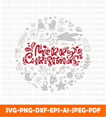 Christmas Scandinavian Calligraphic vintage text christmas sign svg | christmas 2022 svg - GZIBO