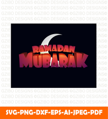 3d Ramadan mubarak text with moon vector illustration text Svg, Modern text Svg, Font Svg, Cut File for Cricut, Silhouette, Digital Download Handwritten Fonts, Farmhouse Fonts, Fonts for Crafting